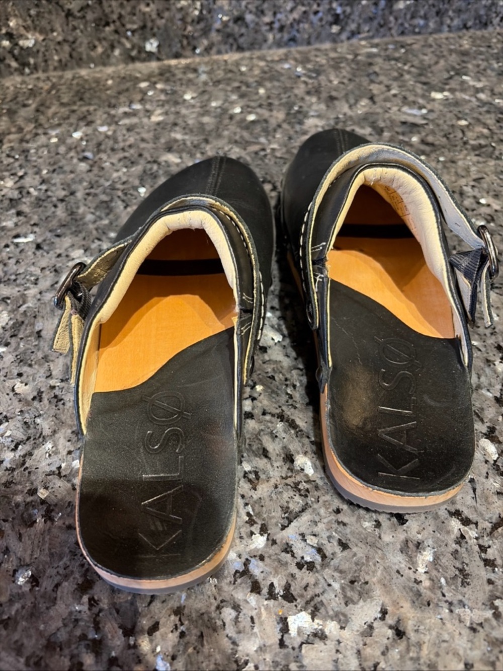 Kalso Earth Clogs Women SZ 7 BLK Shanti Leather Comfort Granola Boho Mule Shoes - Picture 5 of 11